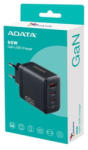 ADATA Fali gyorstöltő, GaN, Fekete, 65W, US csatlakozó (CHARGERU-0653-QCPDBK)