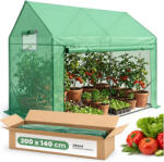 AKORD Furniture Factory AKORD kerti fóliasátor üvegház 1 ajtóval 2 ablakkal zöld 200x140x200 cm (AKO-SZKOGR214ZIE)