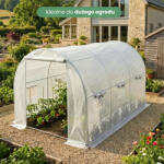 AKORD Furniture Factory AKORD fóliasátor üvegház tunel fehér 200x300x200 cm 1 ajtó 6 ablak UV szűrő (AKO-SZKOGR32MBIA)