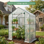 AKORD Furniture Factory AKORD mini fóliaház polcokkal fehér 143x73x195 cm (AKO-SZKOGRZPOBIA)