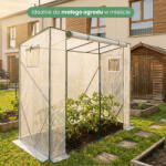 AKORD Furniture Factory Kerti Fóliasátor Fehér 202x80x170 cm UV Szűrővel 1 Ajtó 2 Ablak (AKO-SZKOGRDOMBIA)