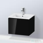 Duravit L-CUBE 52x41 cm-es, 1 fiókos alsószekrény mosdó nélkül, lakkozott fényes fekete LC611804040 (LC611804040)