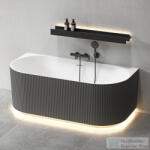 Wellis Calabria Slim Linear Black 170x80 félszabadon álló kád, fekete WK00225 (WK00225)