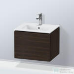 Duravit L-CUBE 52x41 cm-es, 1 fiókos alsószekrény mosdó nélkül, matt kefélt dió furnér LC611806969 (LC611806969)