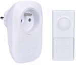 Solight Vezeték nélküli csengő átmenő konnektorral, 25m, learning code, fehér
