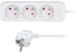Solight Hosszabbító kábel 3 aljzattal - 3m, 3x1, 5, fehér