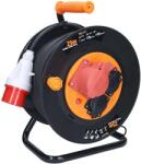 Solight Kültéri kábeldobos hosszabbító 2x 230V + 400V - 25m, fekete