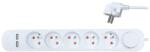 Solight Hosszabbító kábel 5 aljzattal + 2x USB A + töltő - 3m, kapcsoló, 3x1, 0, fehér
