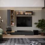 TEMPO KONDELA Ansamblu living, stejar Tacho/antracit, KALVADOS 2