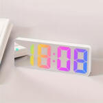  Színes LED Digitális Asztali Ébresztőóra Szundi Funkcióval, Dátum és Hőmérséklet Kijelzéssel - Fehér (PLX-A228-White)