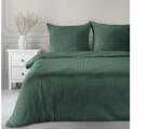 Eurofirany Vera egyszínű csíkos pamutszatén ágynemű garnitúra Sötétzöld 140x200 cm - 70x80 cm 1db