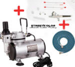 Fengda® - Fenghua Bida Airbrush szett: Kompresszor és BD-130 airbrush pisztoly 0, 2+0, 3+0, 5mm + cső () (AS18-2 SET2)