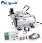 Fengda® - Fenghua Bida FENGDA airbrush szett: FD18-2 kompresszor és FE-130 pisztoly+cső+kefék+festék (FD18-2K)