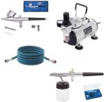 Fengda® - Fenghua Bida Airbrush szett: AS18-2 kompresszor + 2x airbrush pisztoly + cső (AB-COMP SADA MINI)