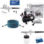 Fengda® - Fenghua Bida Airbrush szett: AS-186 kompresszor + 2x airbrush pisztoly + 1x cső (AB-COMP186 MINI)