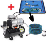 Fengda® - Fenghua Bida Airbrush szett: AS-186 kompresszor és BD-130K pisztoly 0, 2+0, 3+0, 5mm + cső () (AS-186 SET2)