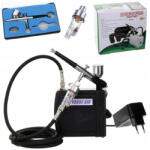 HSENG® Airbrush Machinery Airbrush szett HS08 kompresszorral és airbrush pisztollyal + miniszűrő (HS08AC-SKF)