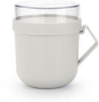 Brabantia Make & Take Soup Mug leveses bögre levesfeltét tároló fedővel, mikrózható, műanyag, 0, 6L, világosszürke (203848)