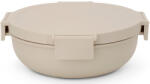 Brabantia Make & Take Salad Bowl salátástál feltét és öntet tartóval, szivárgásmentes clip-on fedővel 1, 3L, műanyag, világos bézs