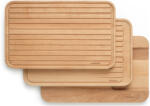 Brabantia Profile bükkfa vágódeszka 3db-os szett zöldség + kenyér + hús szeleteléshez, védő olajbevonattal, 400x250mm (260780)