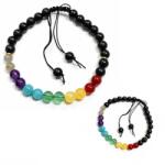  Bratara 7 Chakre Onix Negru Mat 6 mm - Accesorii Gold Filled