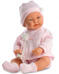 White Crystal Kft Csecsemő lány baba rózsaszín ruhában 45cm (45024)