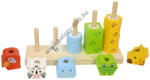  Montessori toronyépítő játék - állatfejes (0390796)