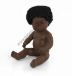 Miniland Hajas baba, 38 cm, ruha nélkül, afrikai lány (31054)