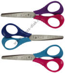  Iskolai fém olló, ergonomikus színes fogóval, centis pengével (TOLIR179)