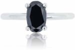 White & Black 0, 82 karátos ovális fekete gyémánt eljegyzési gyűrű - Hidden Halo (AU14420)