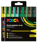 uni Dekormarker készlet, 1, 8-2, 5 mm, UNI "Posca PC-5M", 8 különböző zöld szín (TUPC5M8Z) - officepantry