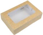 Papírdoboz barna kraft lekerekített ablakkal 19x13x5cm, ételcsomagolás (SZID-03032)