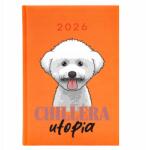 FunnyCase Naptár A5 2026 Narancssárga Vicces határidőnapló Chiller Utópia (Kalendarz 2026 Pomarańczowy CHILLERA UTOPIA)