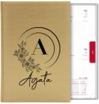 FunnyCase Naptár Arany Könyv Határidőnapló A5 2026 Tervező Achát Monogram Minták (Kalendarz DLA IRENY MONOGRAM)