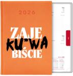  Narancssárga Naptár A5 2026 Ajándék Zaje Ku*wa Mell Vicces MIX Minták (Kalendarz a5 2026 TERMINARZ PLANER ORGANIZER)