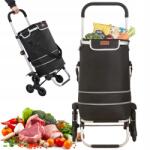  Gurulós Bevásárlókocsi Táska 3 Lépcsős Kerék 56L 3AZ1BEN Összecsukható Erős (241031YS01)