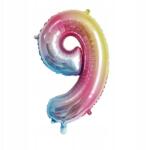 Hopki Lufi Szám 9 Születésnap Bál Évforduló Farsang Hélium Nagy 75 CM Szivárványos