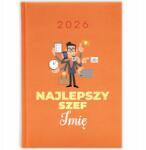 FunnyCase Könyvnaptár 2026 Legjobb Főnök *név* Narancssárga Ajándék Minták (Kalendarz Pomarańczowy NAJLEPSZY SZEF *IMIĘ*)