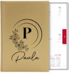 FunnyCase A5-ös naptár 2026, arany, Paula monogram (Kalendarz DLA ZUZANNY MONOGRAM)
