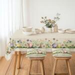 Lenjerii Deosebite Fata de masa Paste bumbac 100% cu flori de primavara si oua, 140x220cm, Egly Fata de masa