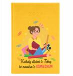 FunnyCase Naptár A5 2026 Sárga Tervező Ajándék Pedagógusnap Tanulás Mosolyogva (Kalendarz Żółty Nauka Z Uśmiechem)