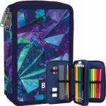 BackUP Iskolai Tolltartó, két rekeszes, felszereléssel, színes ceruzák, filctollak, kristályok 3D, 20x13x5cm (PB7DW35)