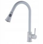 Laveo Konyhai Csaptelep Fehér, Kihúzható Kifolyócsővel, Magas (BLD 669D)