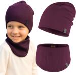 Bubalove Beanie baba sapka pamut sálgallérral 46-50 cm Szilva