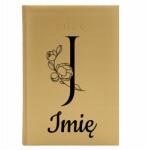 Cute Cups Könyvnaptár A5 2026 Arany Napi tervező Személyre szabott J *név* (Kalendarz A5 2026 J *IMIĘ*)