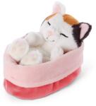 NICI Sleeping Kitties Pisicuta de plus 12cm crem cos rot-roz (48085)