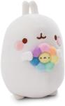 NICI Jucarie de plus NICI Molang 61165 cu floare curcubeu alb in cutie cadou (61165)