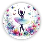  60x60mm kör alakban - balerina virágokban (MAGNET-60X60-KRUH-67)