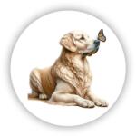  65x65mm-es kör alakú mágnes - golden retriever (MAGNET-65x65-KRUH-61)