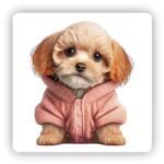  65x65mm négyzetes mágnes - kutya pulóverben (MAGNET-65X65-CTVEREC-14)